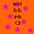 Orange background with pink stars and repeated text elements in black pixelated font.