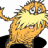 A pixelated cartoon character with orange fur and a large yellow beard stands on the left side of a split-screen image, while green text reading "Original Icons .com" appears on the right against a dark green background.