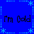 Blue background with light blue dotted border and star patterns, displaying four identical black text phrases 'I'm Cold' in a