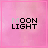 A 3x3 contact sheet of nine animated frames showing a pink background with "MOON LIGHT" text where the letter 'O' in MOON and 'I' in LIGHT change color across frames.