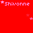 Red background with repeated 'Shivonne' text and pink stars in pixelated style.