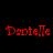 Red text spelling 'Danielle' appears over a black background with four circular light effects in different positions across frames.