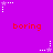 Purple background with red text reading 'boring' repeated across the image, surrounded by white and purple star-shaped pixel art elements.