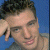 A 50x50 pixel buddy icon split into two frames showing a person with dark hair and blue background on the left, and green text "Original Icons .com" on a dark green background on the right.