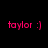 A black background displays six pink 'taylor :)' text icons arranged in two , with white rectangular shapes partially obscuring the bottom-left and middle-right icons