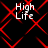 Red diamond lattice pattern with white 'High Life' text on black background, animated with shifting diamond positions.