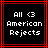 Pixelated text 'All <3 American Rejects' in white on black background with red lines, two identical frames side-by-side
