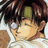 Anime character with brown hair and green headband in close-up, side view, against black background with white text.