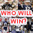 Animated sequence showing three variations of a sports-themed graphic with text overlays in red and blue, featuring blurred crowd backgrounds.