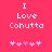 Pixelated text 'I Love Cohutta' on bright pink background with five small hearts below, showing heart animation