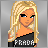 A 3x3 contact sheet of pixel art frames showing a cartoon woman and text elements, with the first row displaying character parts and subsequent rows repeating 'PRADA BABIE' text.