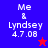 Four display "Me & Lyndsey 4.7.08" text with star symbols; blue has red star, red has blue star, purple have no stars