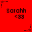 Red background with repeated 'Sarahh' text and '<33' symbols, stars changing between red and black in a pattern