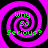 Four identical spiral patterns with purple and black stripes, each containing green text reading 'Why So Serious?' in a pixelated font.