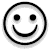 Two black-and-white smiley face icons side-by-side; left shows open eyes, right shows one eye closed in a wink.