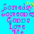 Pixelated text on cyan background with yellow heart symbol above 'Someday' in pink and purple letters.