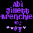 Purple pixelated text and symbols on black background with two variations of a small purple icon below.
