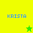Four display the name KRISTA in blue pixelated text with green and yellow backgrounds, featuring a small green star in top-right and a larger yellow star in bottom-left