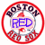 Four circular Boston Red Sox buddy icons arranged in a , each with red border and central text changing across frames