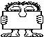 Pixelated character holding a sign with text that changes across frames, displaying 'Co', 'Cool', and 'Cool!' in sequence.