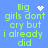 Blue background with green pixelated text reading "Big girls dont cry but i already did" and four white pixel art symbols: a heart, two starbursts, and one circular burst.