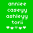 Green background with white pixelated text listing names and symbols in two