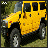Yellow vehicle with black accents and silver wheels on grassy terrain, viewed from side angle.