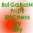 Green pixelated text on a red-and-white gradient background reads 'BULGARIAN PRIDE BITCHESS by ULLY' in four identical