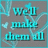 A static image with cyan text on a gray background, featuring heart and butterfly motifs.
