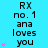 A static image with cyan background displaying repeated text "RX no. 1 ana loves you" and pink heart symbols in vertical
