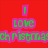 Red background with green text reading "I LOVE Christmas" in pixelated font, outlined by pink shapes.