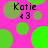 Pixelated pink background with green circles and repeated text 'Kotie <3' in dark purple.