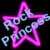 A pixelated star-shaped icon with pink and purple gradient edges, dark interior, and a small circular element on the left side.