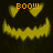 A pixelated Halloween-themed icon with a yellow jack-o'-lantern face and orange 'BOO!!!' text above it on a dark background.