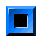 Two side-by-side animated frames of a blue-bordered icon with a black square on the left and red square on the right, both within white inner borders against a gray background.