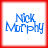 Four identical square with red borders display blue text reading "Nick Murphy" on white backgrounds