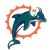 Pixelated icon of a teal dolphin leaping through an orange circular frame with jagged edges, set against a white background.