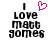 Pixelated text 'I love matt jones' with a pink heart symbol above 'love' on the left side of a split-screen display.