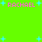 Bright green background with four instances of pink text 'RACHAEL' and scattered light blue plus signs in a pixelated style.