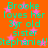 Cyan text on orange background with pink stars, repeating 'Brooke loves her 3yr old sister Stephanie!!' in two