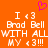 Pixelated orange background with white text reading "I <3 Brod Bell WITH ALL MY <3!!!" and a pink heart symbol above the text.