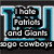Pixelated static icon with blue and black text reading 'I Hate Patriots and Ganks' over a dark background, framed by light blue borders.