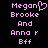 Pixelated text in pink on black background with a heart symbol replacing the 'o' in Megan, arranged vertically.