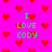 Pixelated pink background with red heart shapes and green text reading "I LOVE CODY" in multiple positions.