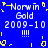 Blue background with repeated white text 'Norwin Gold 2009-10 !!!!' and yellow pixelated shapes scattered around.