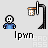 Pixelated animation of a character in blue clothing performing a basketball shot sequence with a hoop, ball, and falling motion.