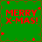 Green background with red text reading 'MERRY X-MAS!' and scattered red star shapes in a