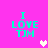 Pixelated cyan text "I LOVE TJM" on bright pink background with two heart icons, one white and one light pink.