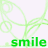A static contact sheet of six identical frames showing a green patterned background with repeated "smile" text in bright green.