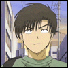 Animated sequence of a character with brown hair and green hoodie in urban background, showing eye movement and facial expression changes.